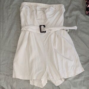 Women's tan short jumpsuit